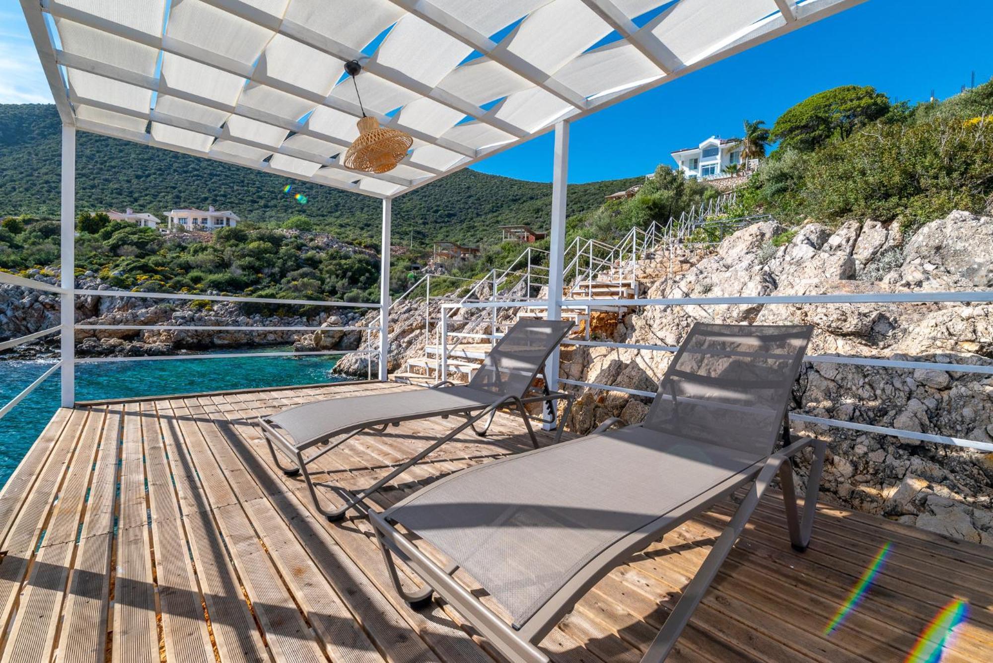 Beachfront White Villa With Private Swimming Pool Kalkan Exteriör bild