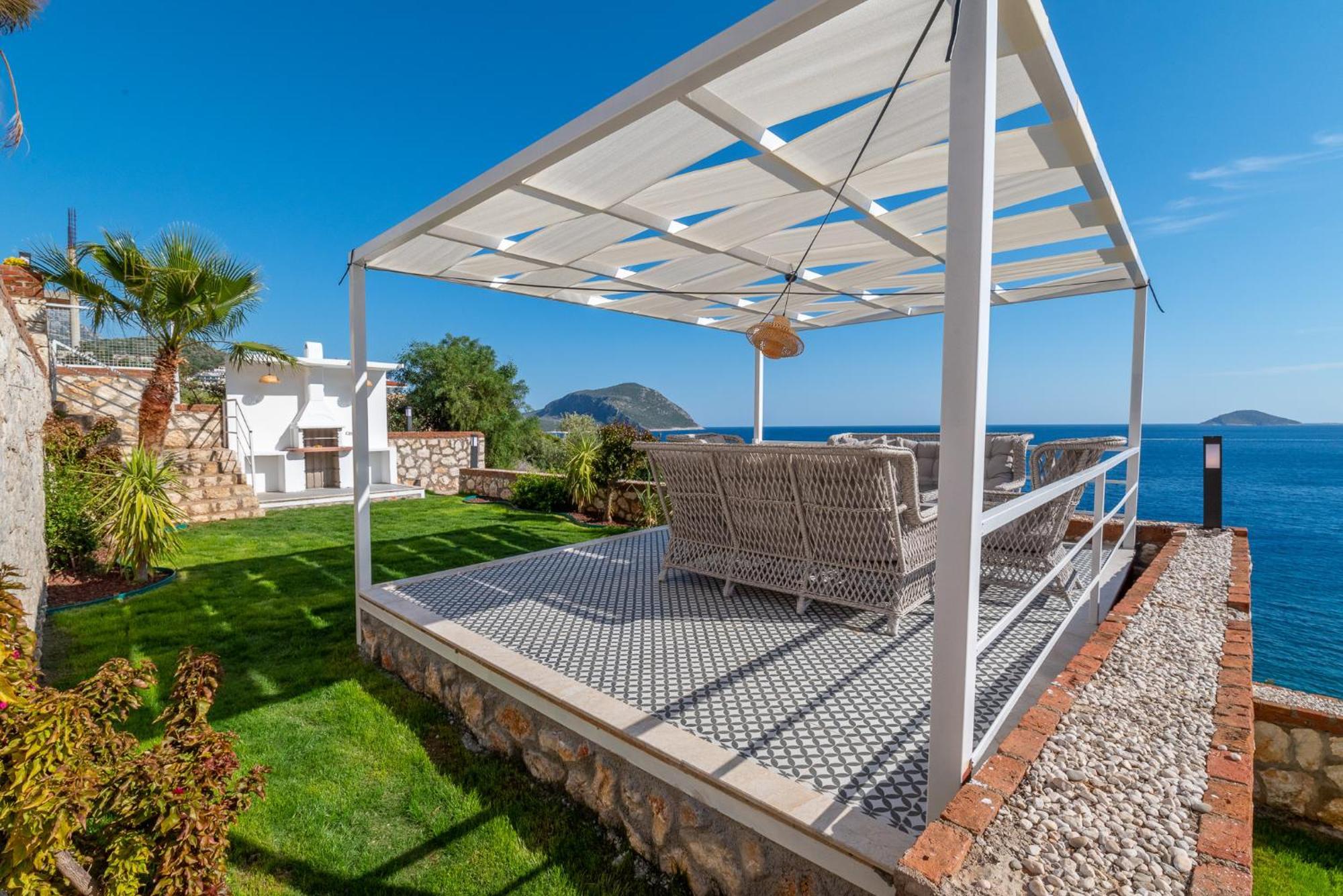 Beachfront White Villa With Private Swimming Pool Kalkan Exteriör bild